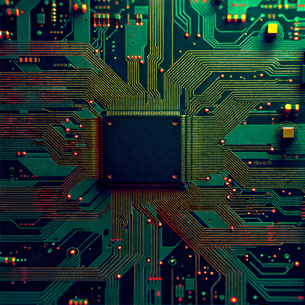 Circuit board with (digital:1.37) particles