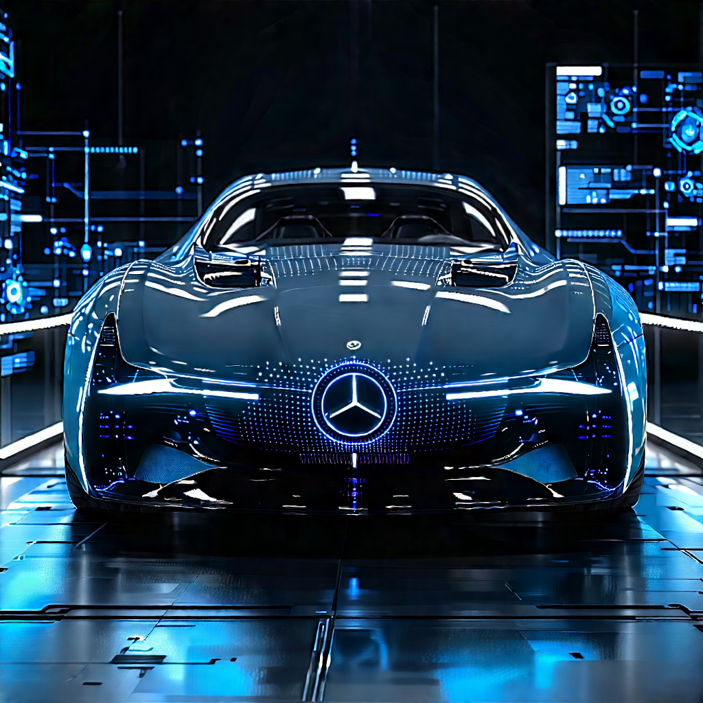 Automotive Technology In Field Deployment With Blue Mercedes