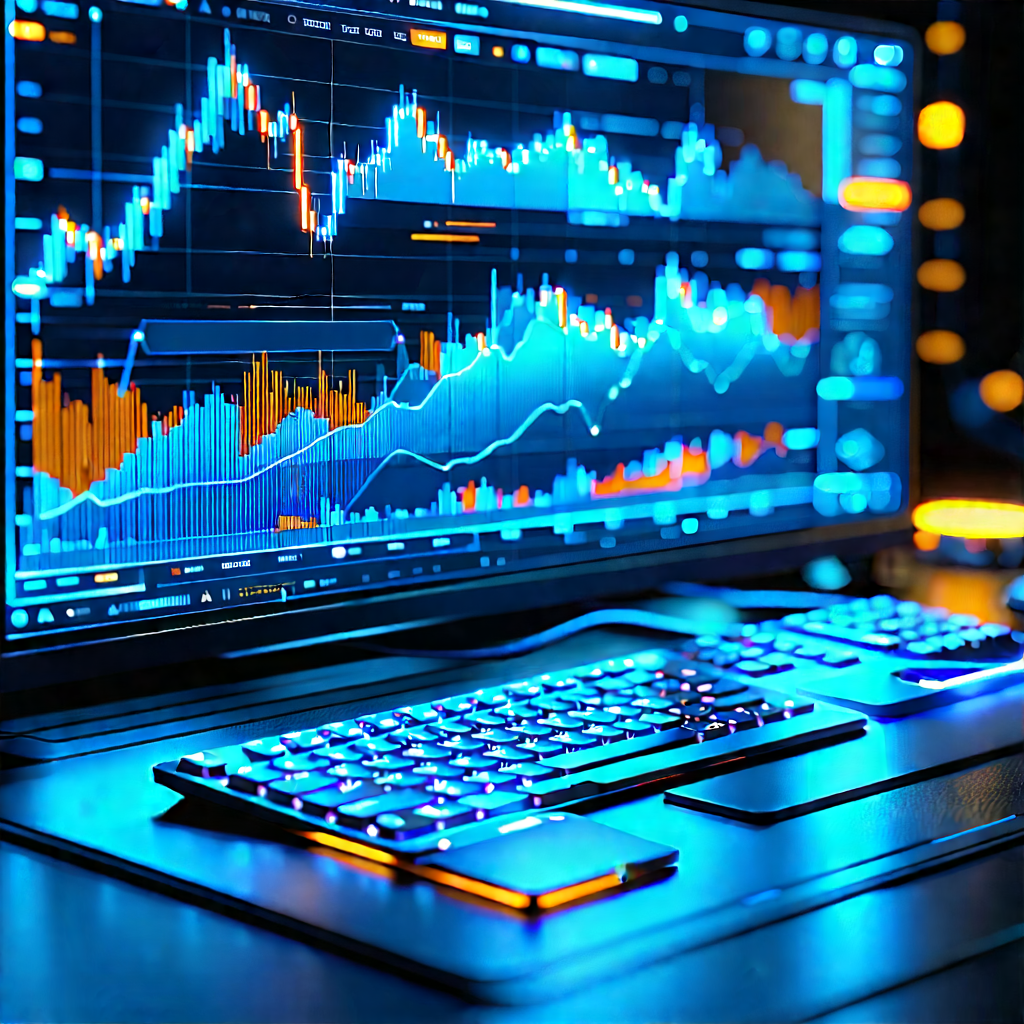 Financial Technology In Tech Office With Laptop Computer