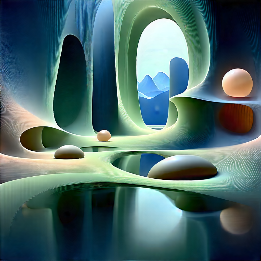 Futuristic (digital:1.42) Workspace With Image, There