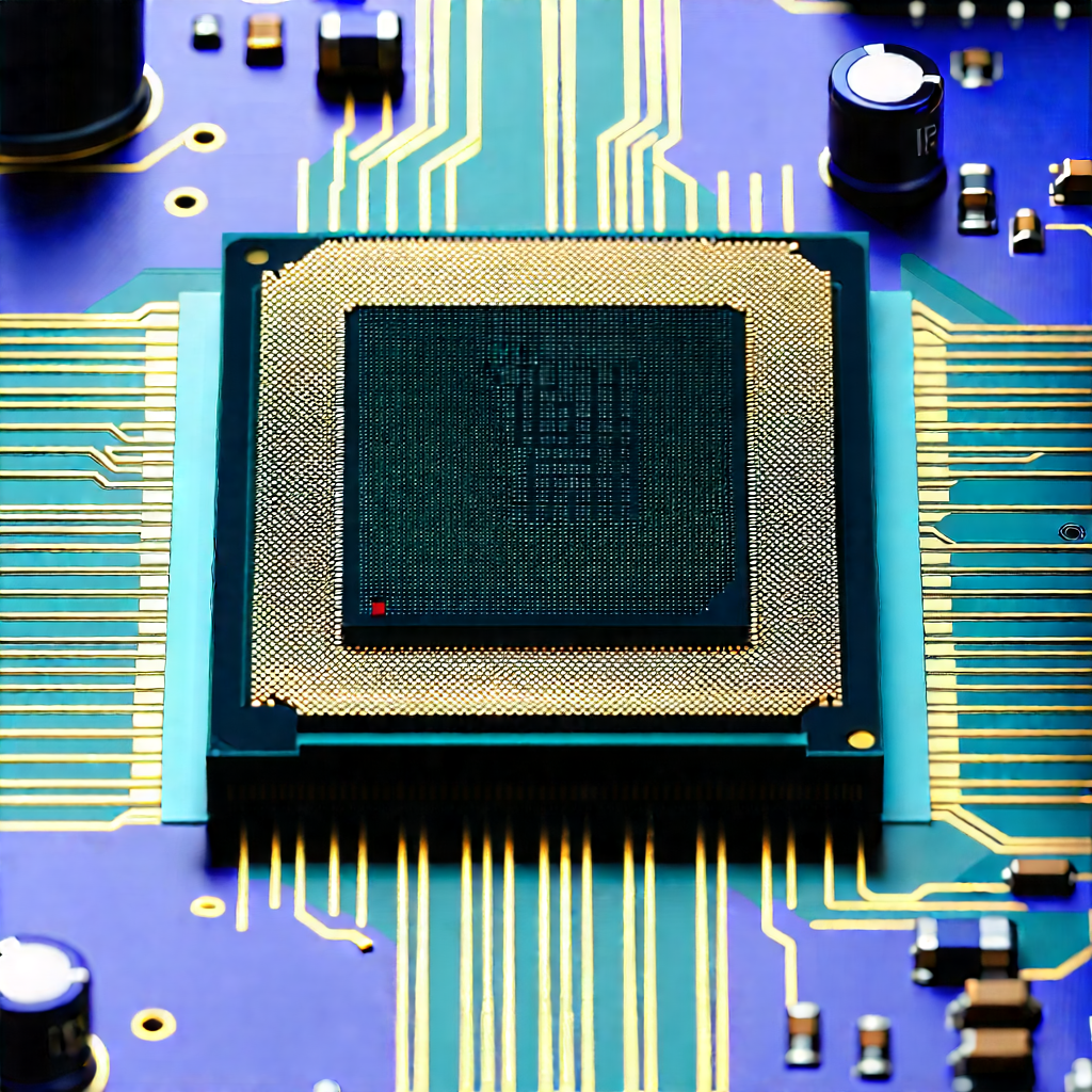 Close-up Of Microprocessor With Close-up Computer