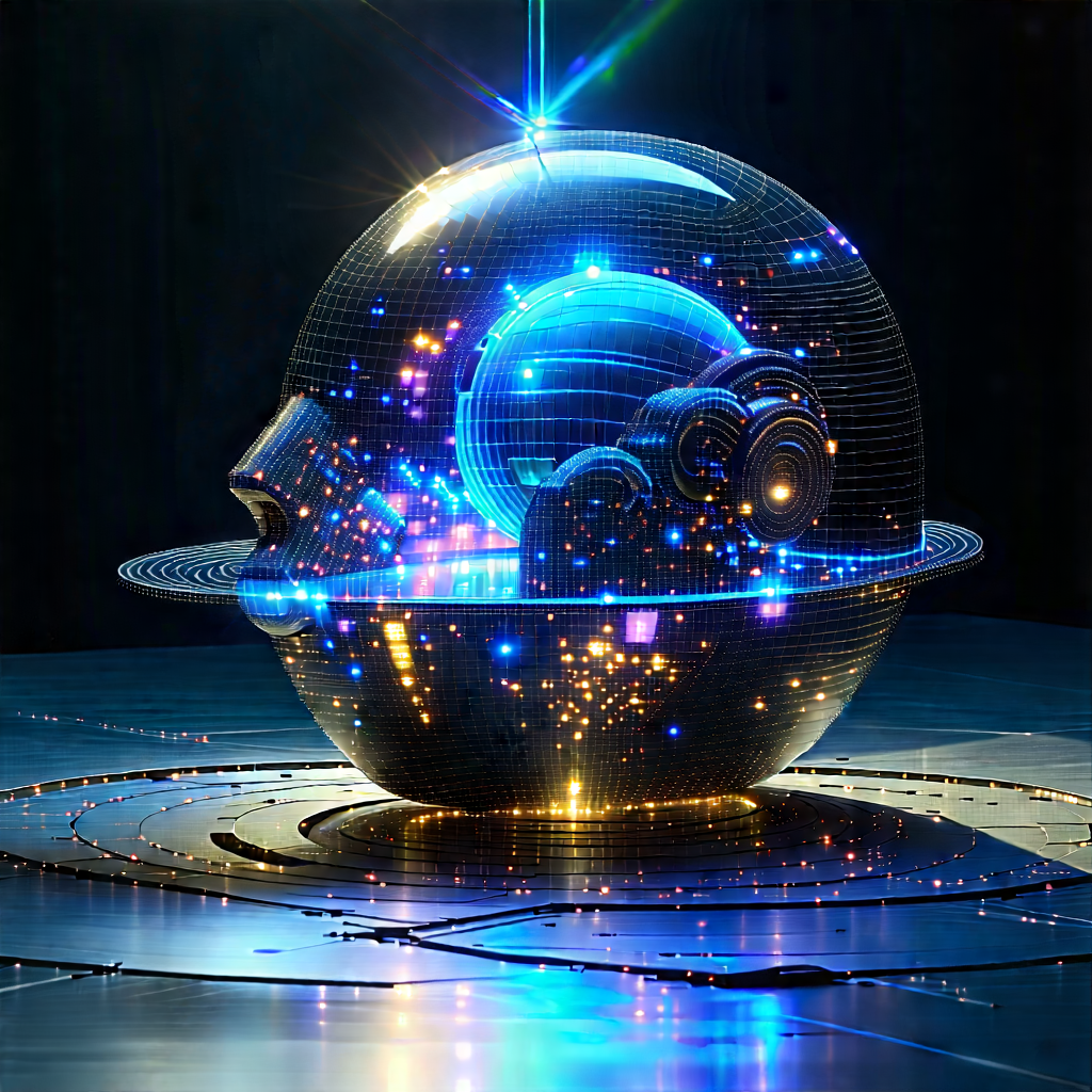 Machine Learning Visualization With Large, Blue,