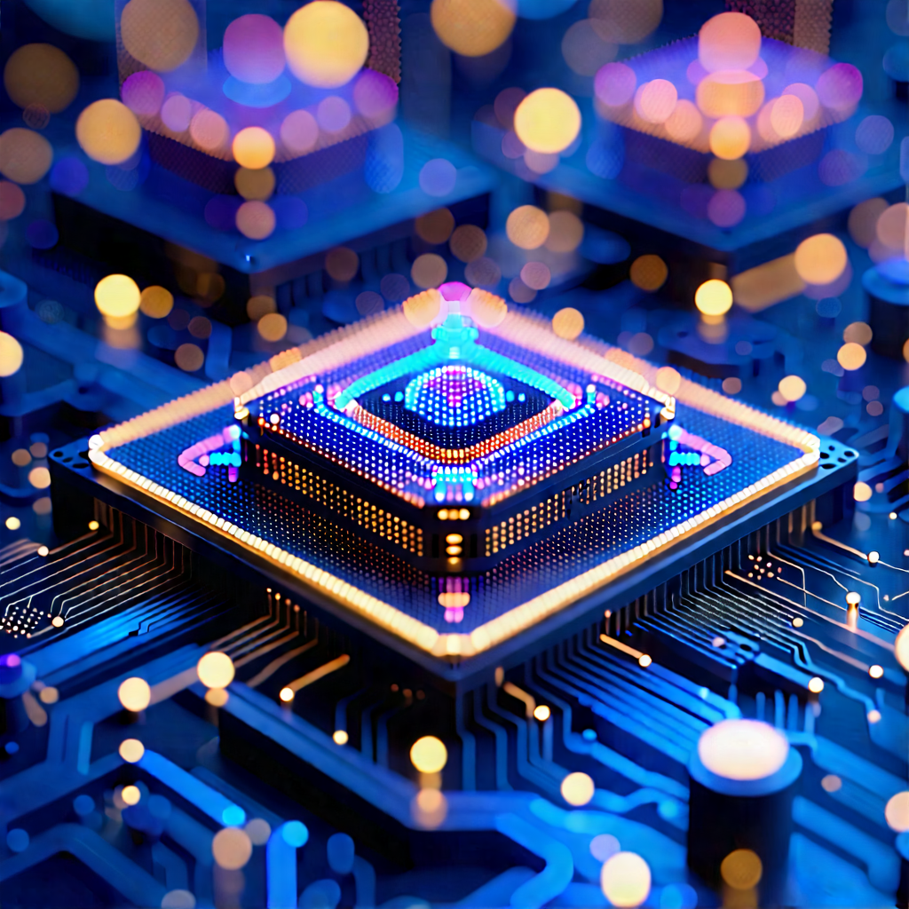 Close-up Of Sensor Array With Blue Yellow