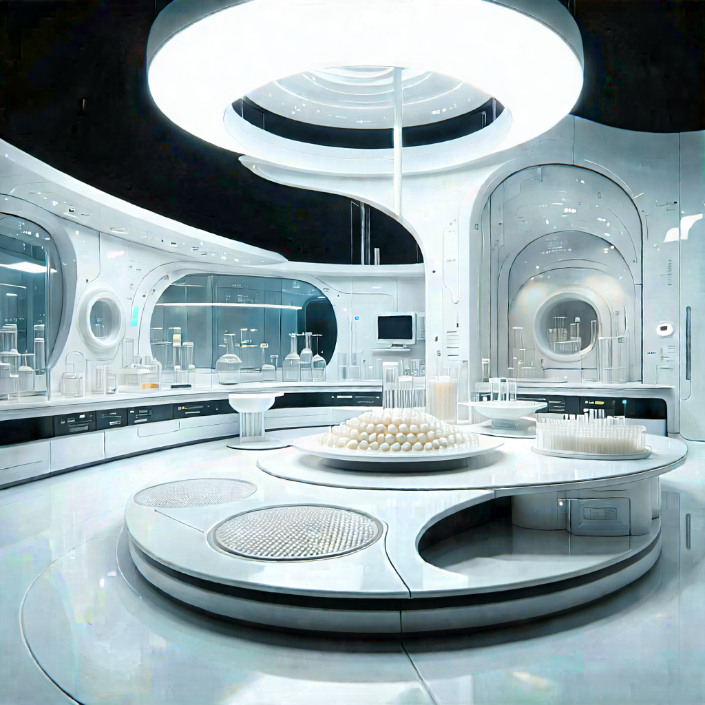 Futuristic Research Laboratory With Image, There