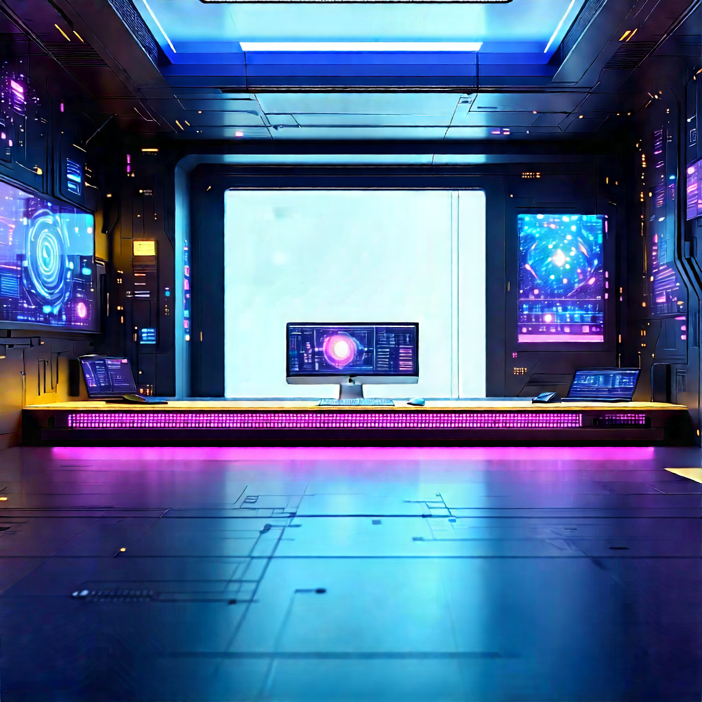 Futuristic tech startup office
