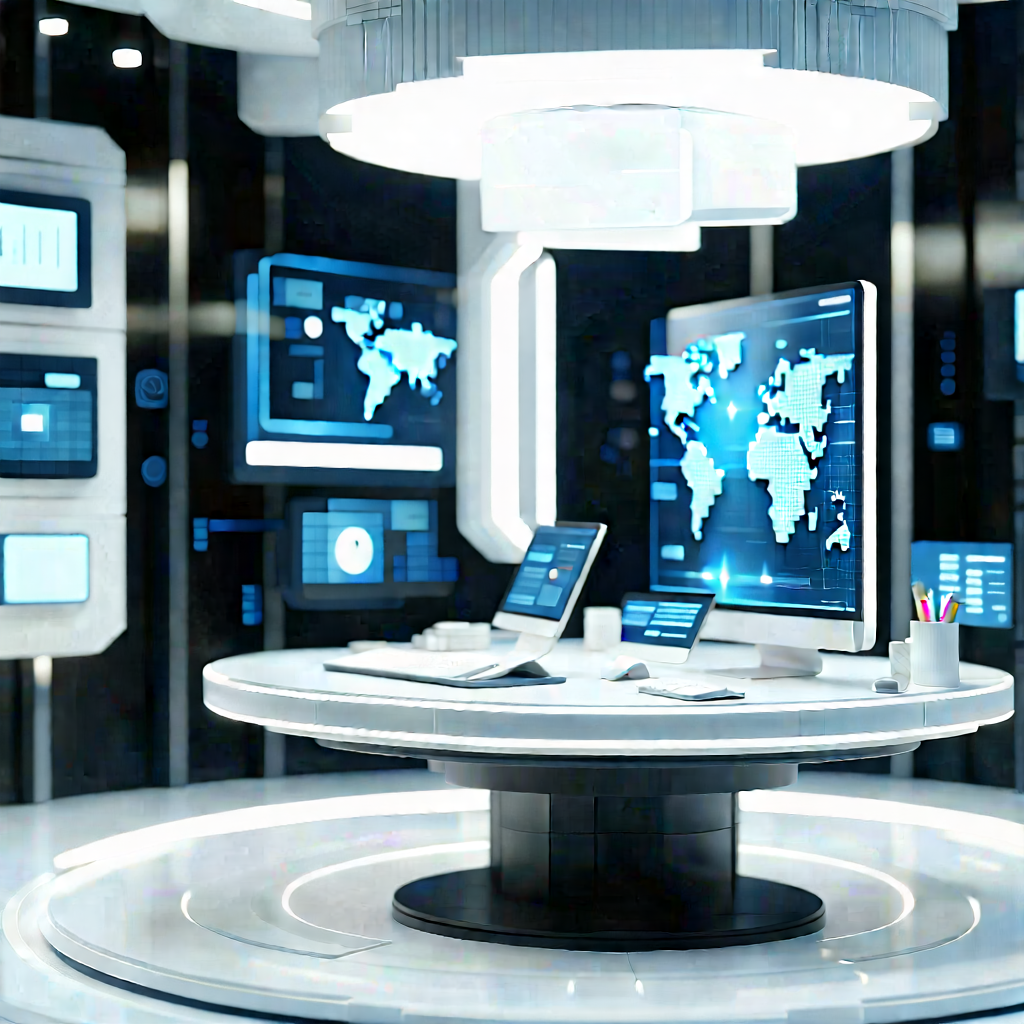 Futuristic tech startup office