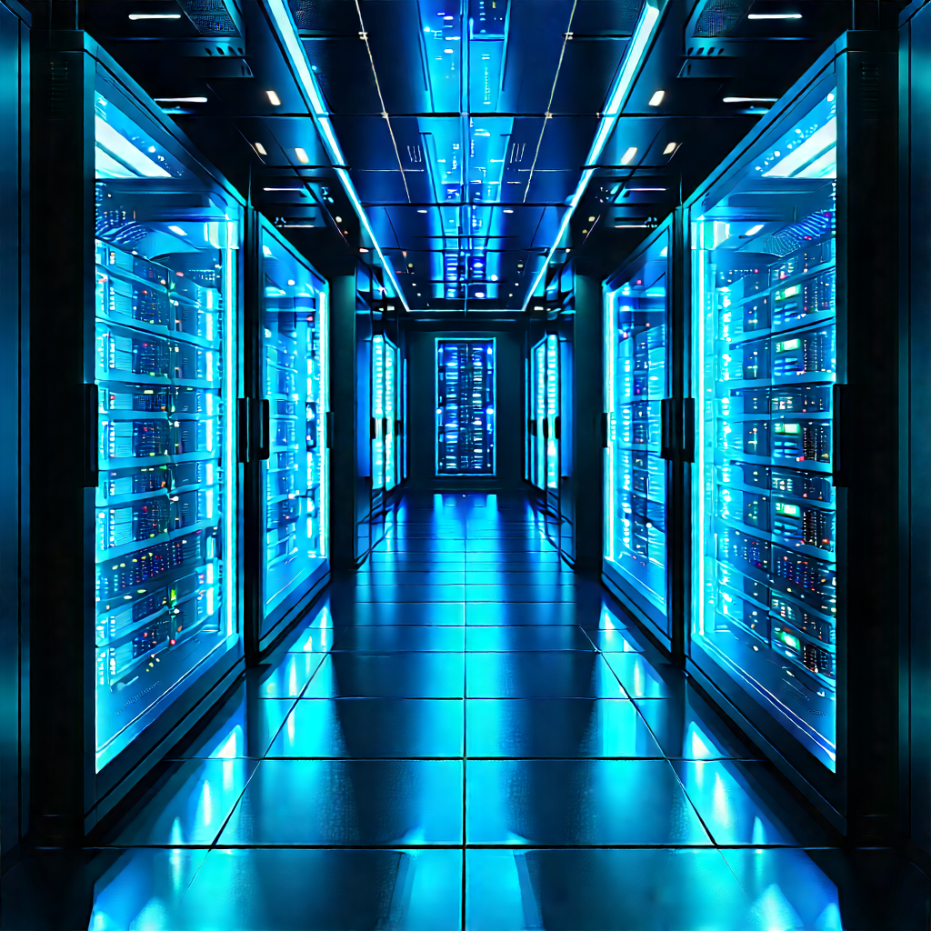 (futuristic:1.37) Server Room With Large Room