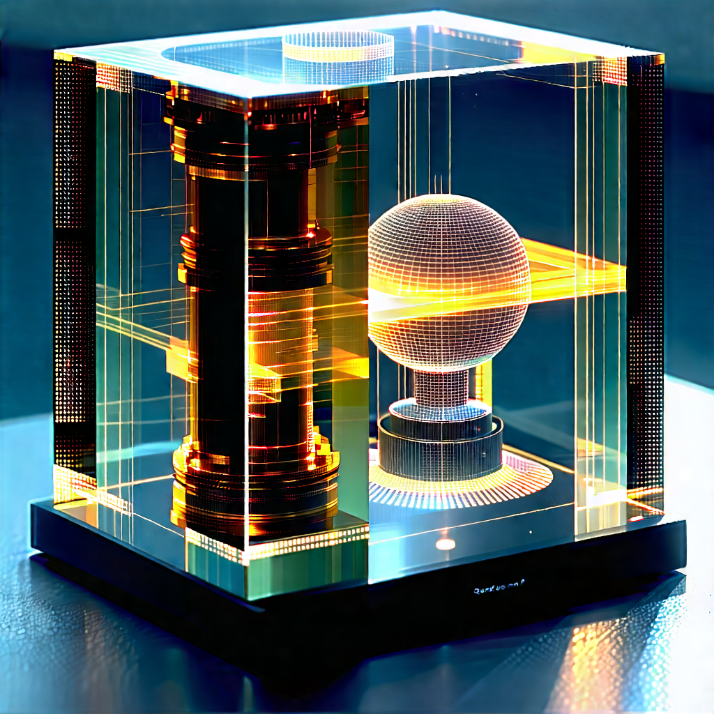 Quantum Computer With Laser Scanning With Glass Case