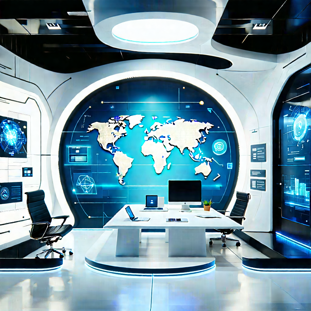 Futuristic Tech Startup Office With Image, There