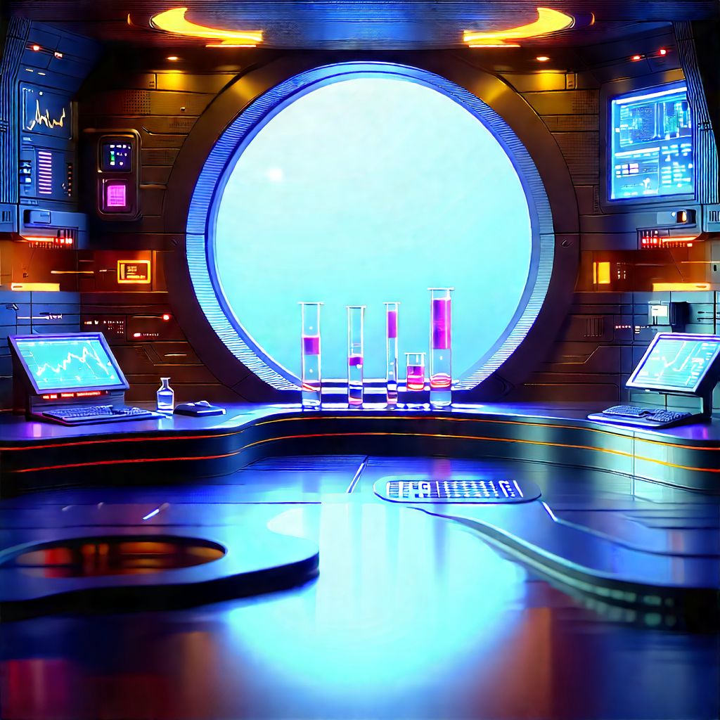 Futuristic Research Laboratory With Image, There