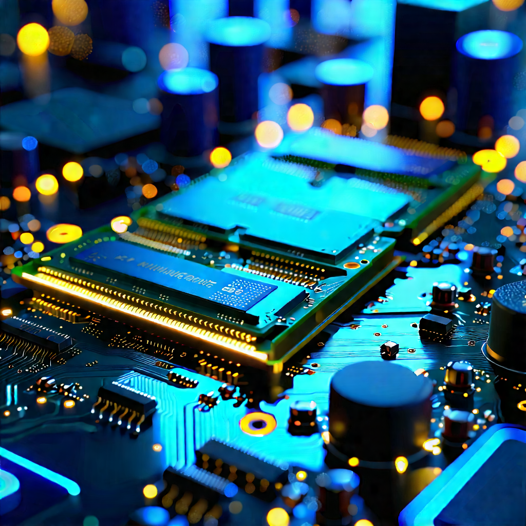 Close-up Of Memory Module With Close-up Computer
