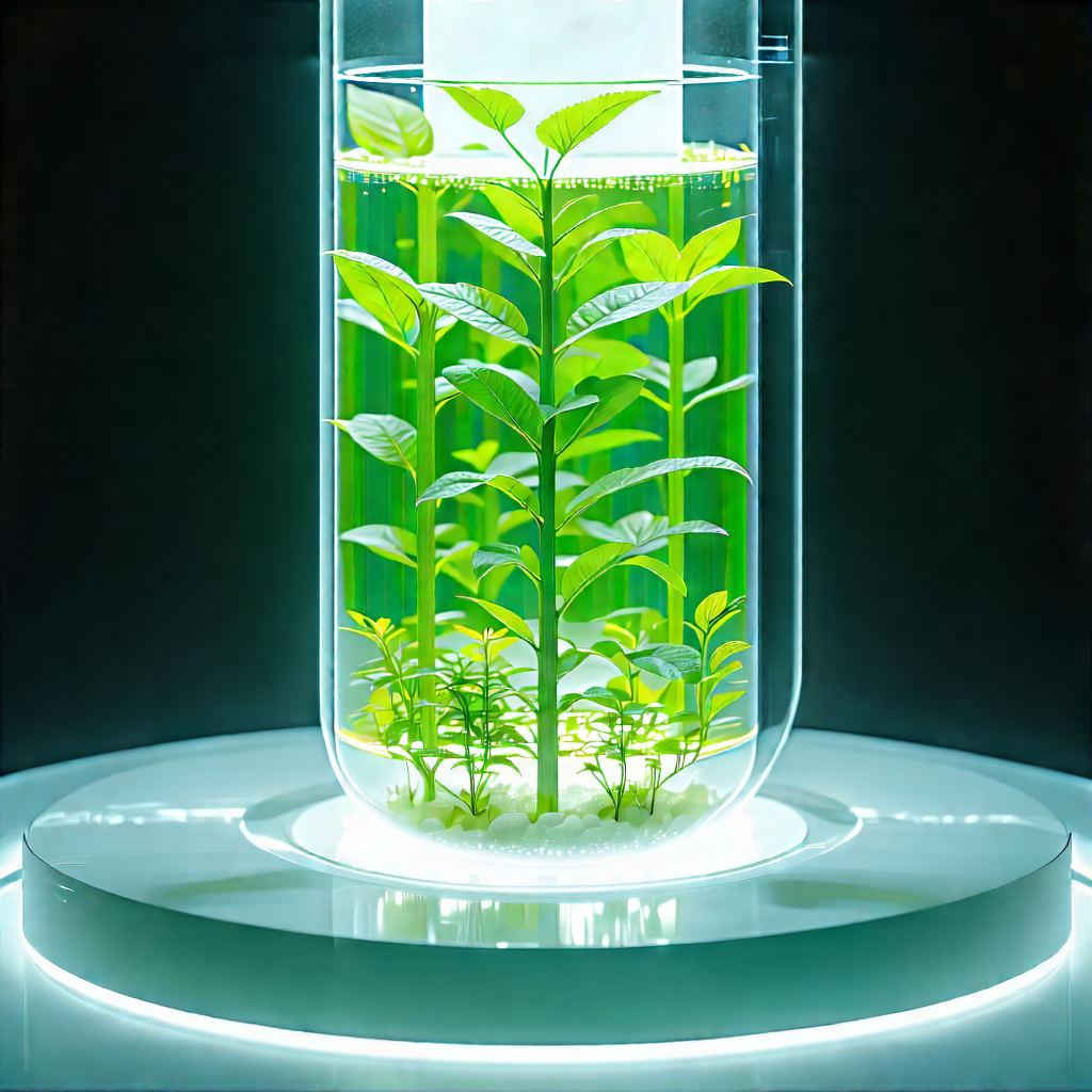 Agricultural Technology In (modern:1.13) Laboratory With Green Plant