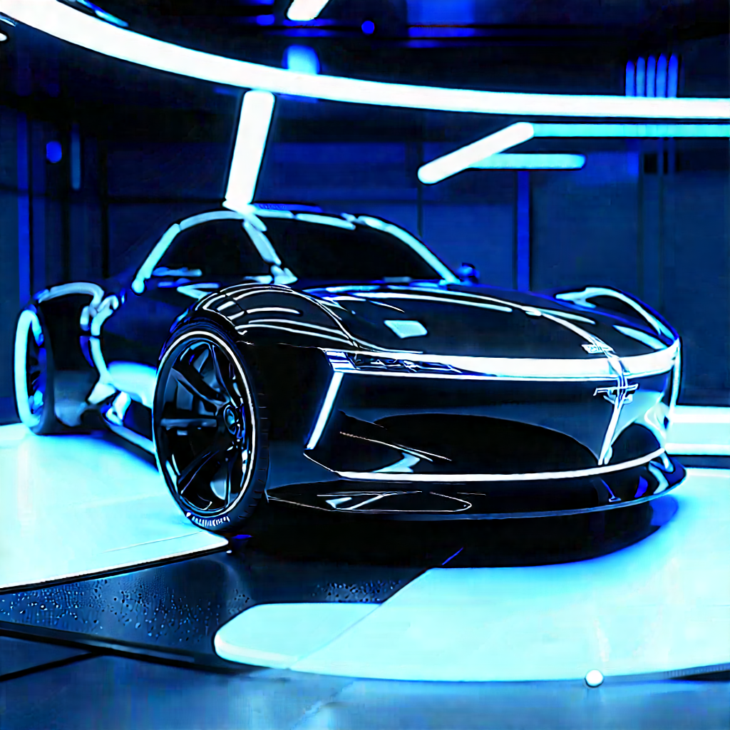 Automotive Technology In (modern:1.27) Laboratory With Black Sports