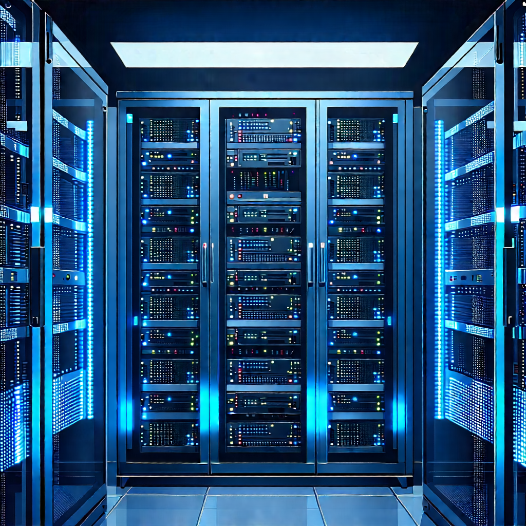 Server rack with digital particles