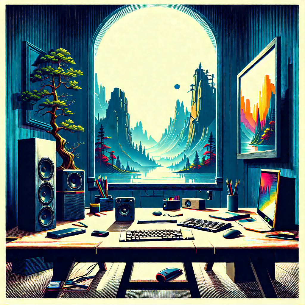 Entertainment Technology In (design:1.21) Studio With Painting Room