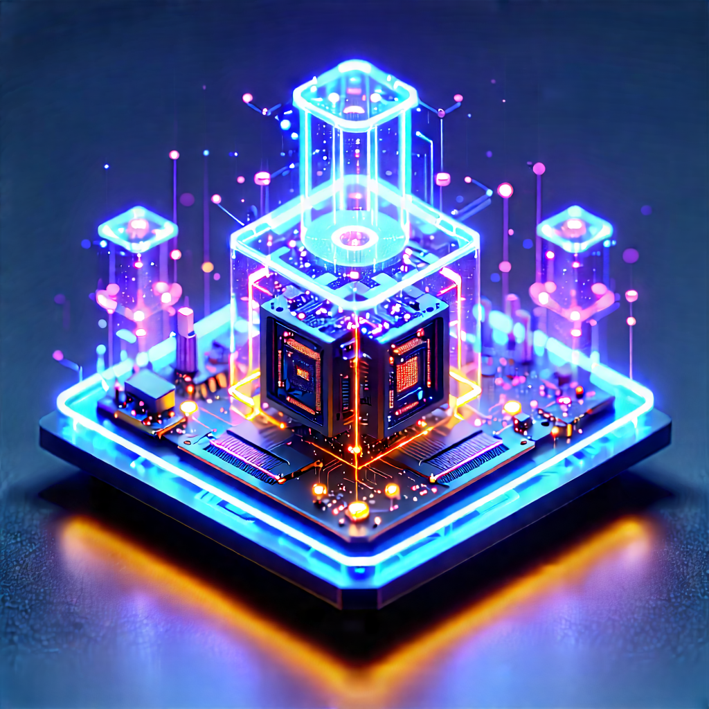 Quantum computer with neon accents