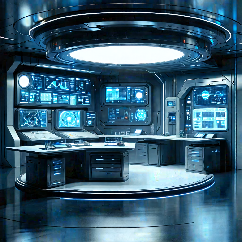Futuristic Research Laboratory With Futuristic Setting,