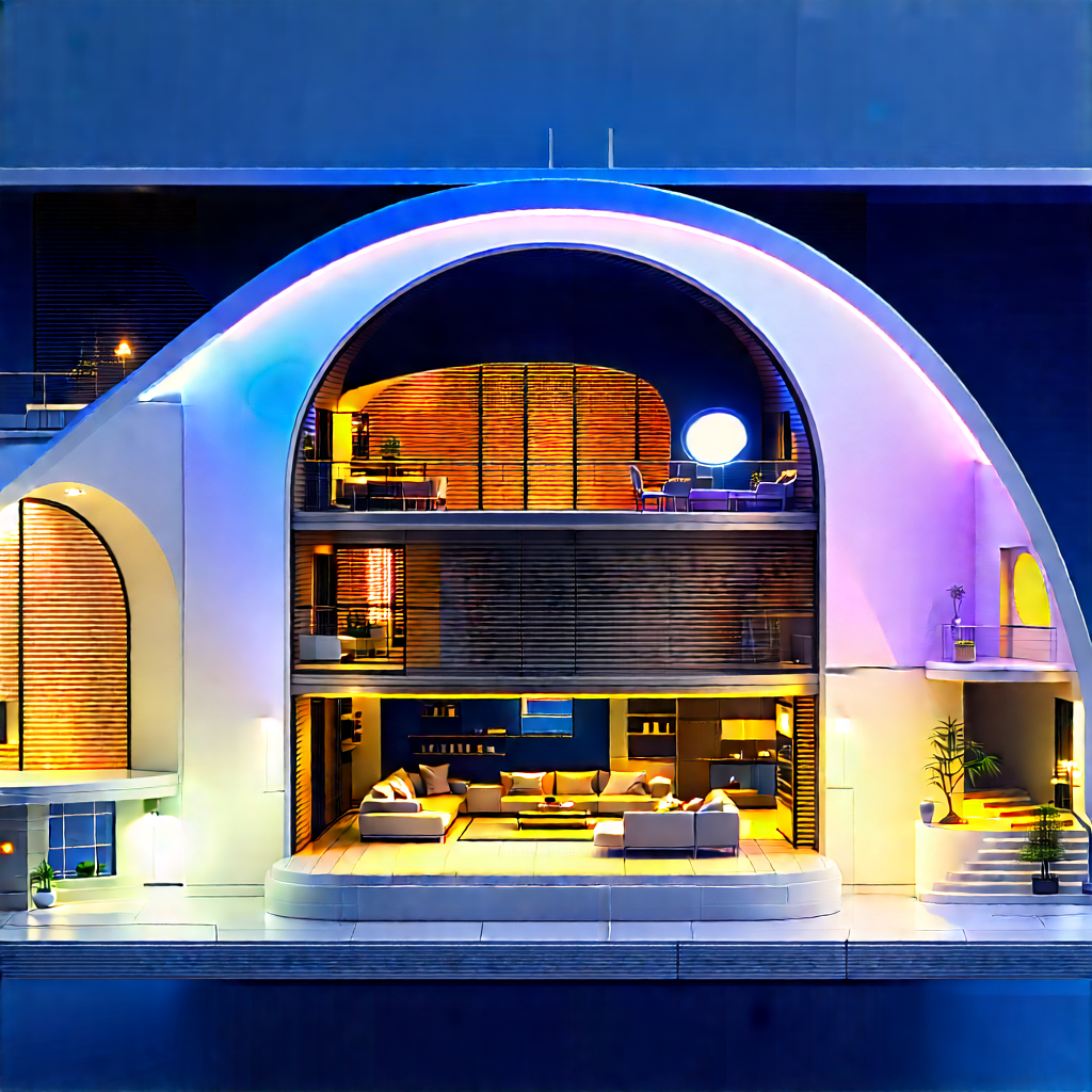 (futuristic:1.25) Smart Home With Model House,