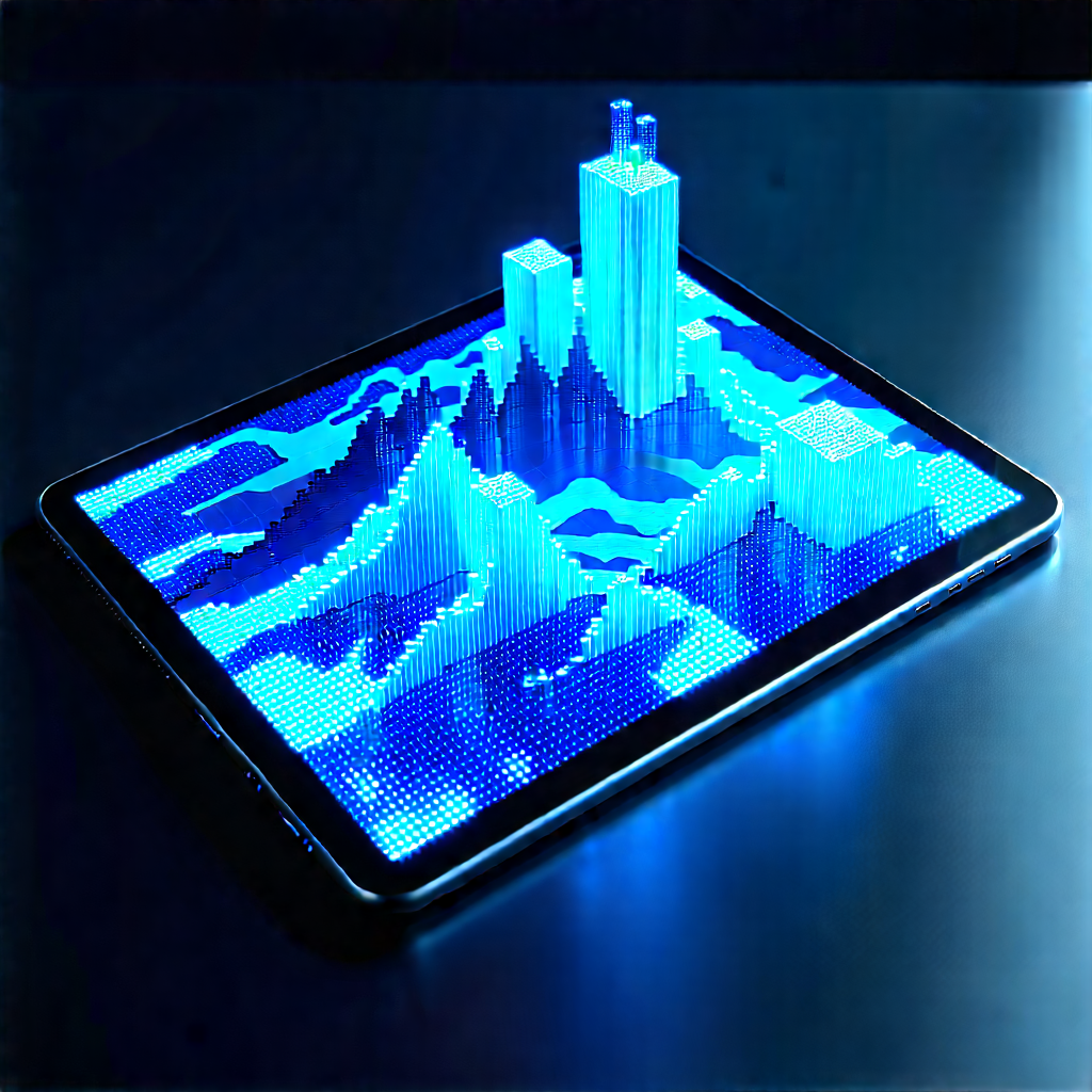 Tablet With Data Visualization With Tablet Computer