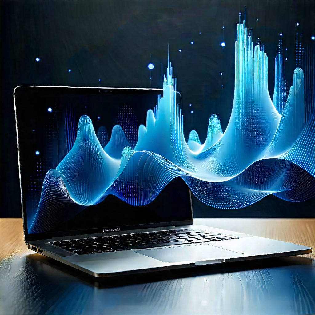 Laptop With Data Visualization With Laptop Computer