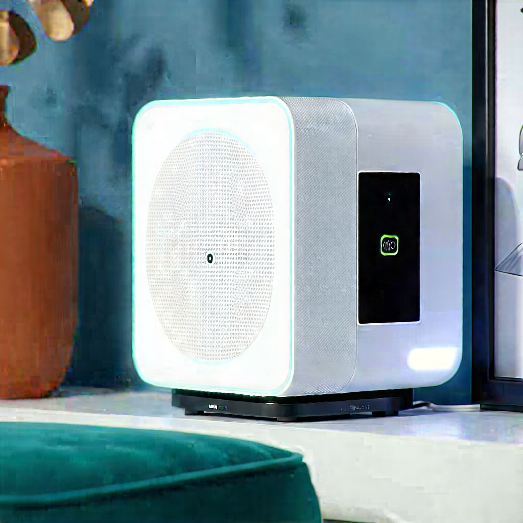 Smart Home Device With Data Visualization With Small White