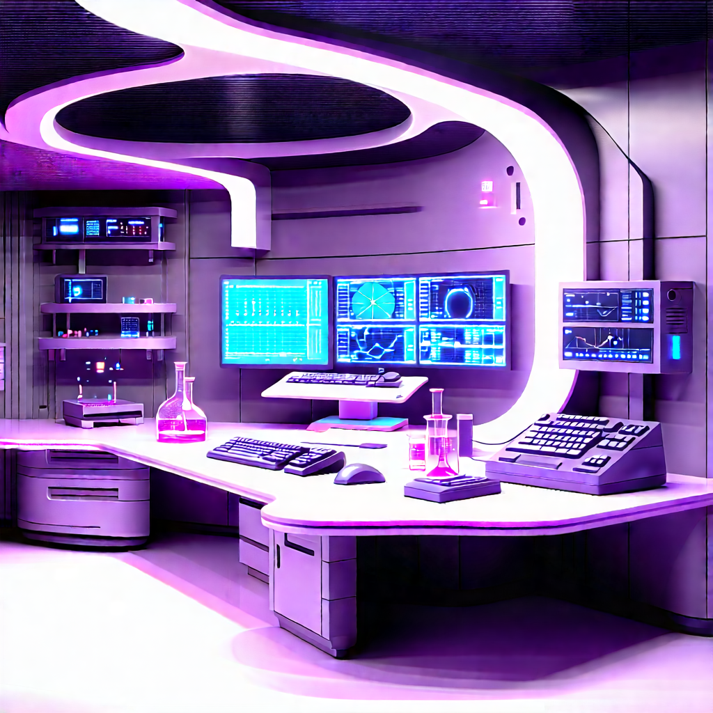(futuristic:1.23) Research Laboratory With Image, There