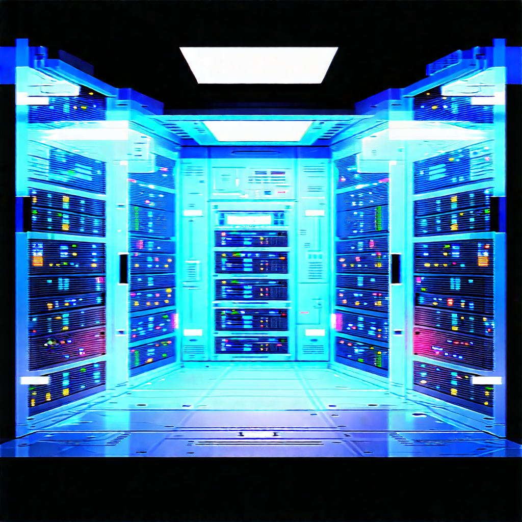(futuristic:1.12) Server Room With Image, There