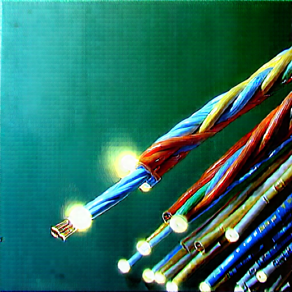 Close-up Of Fiber Optic Cables With Close-up Bunch