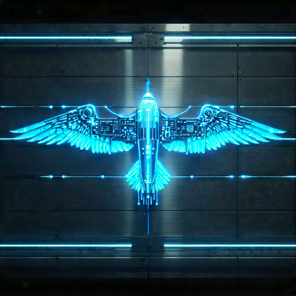 Aerospace Technology In Manufacturing Facility With Blue Bird