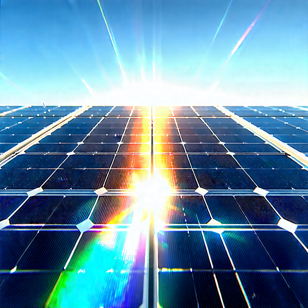 Solar Panel With Holographic Projection With Bright Shining