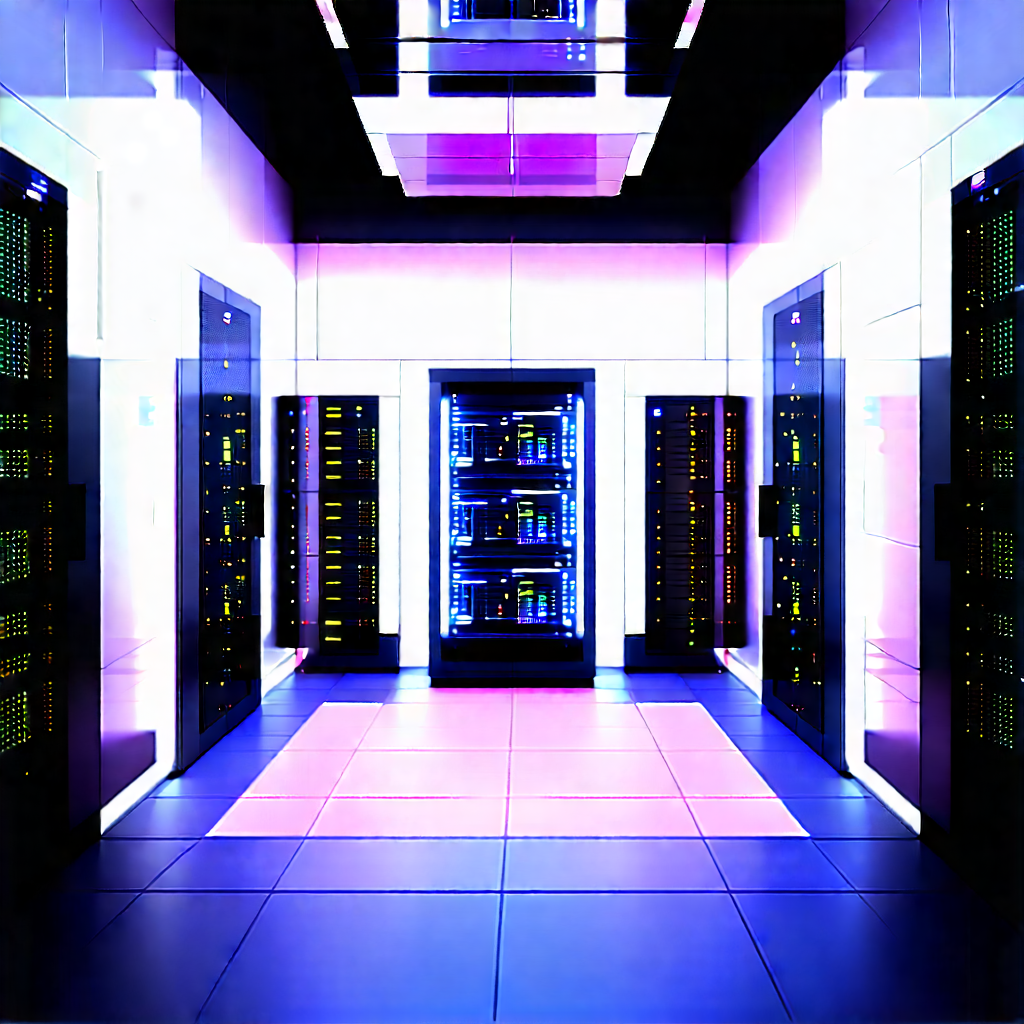 (futuristic:1.49) Server Room With Image, There