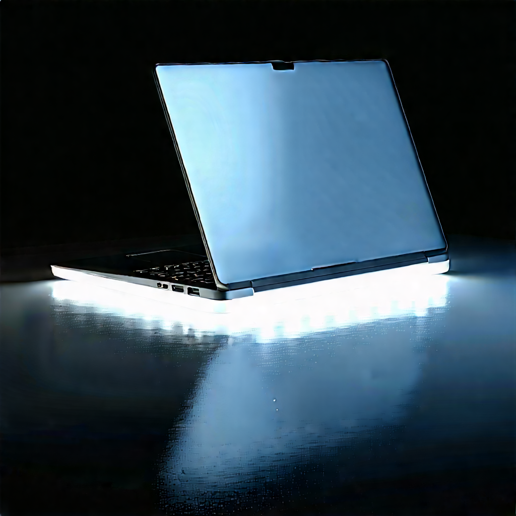 Laptop With Glowing Screen With Laptop Computer