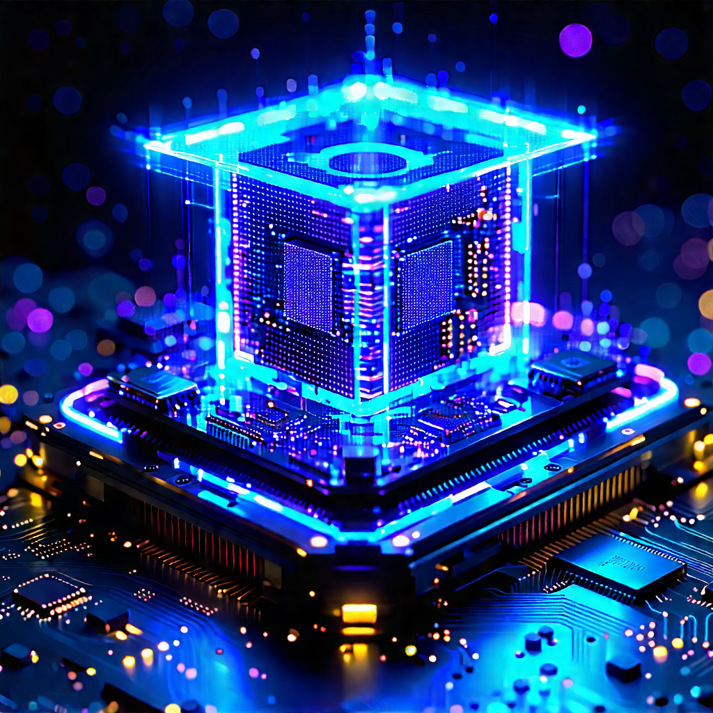 Quantum computer with neon accents