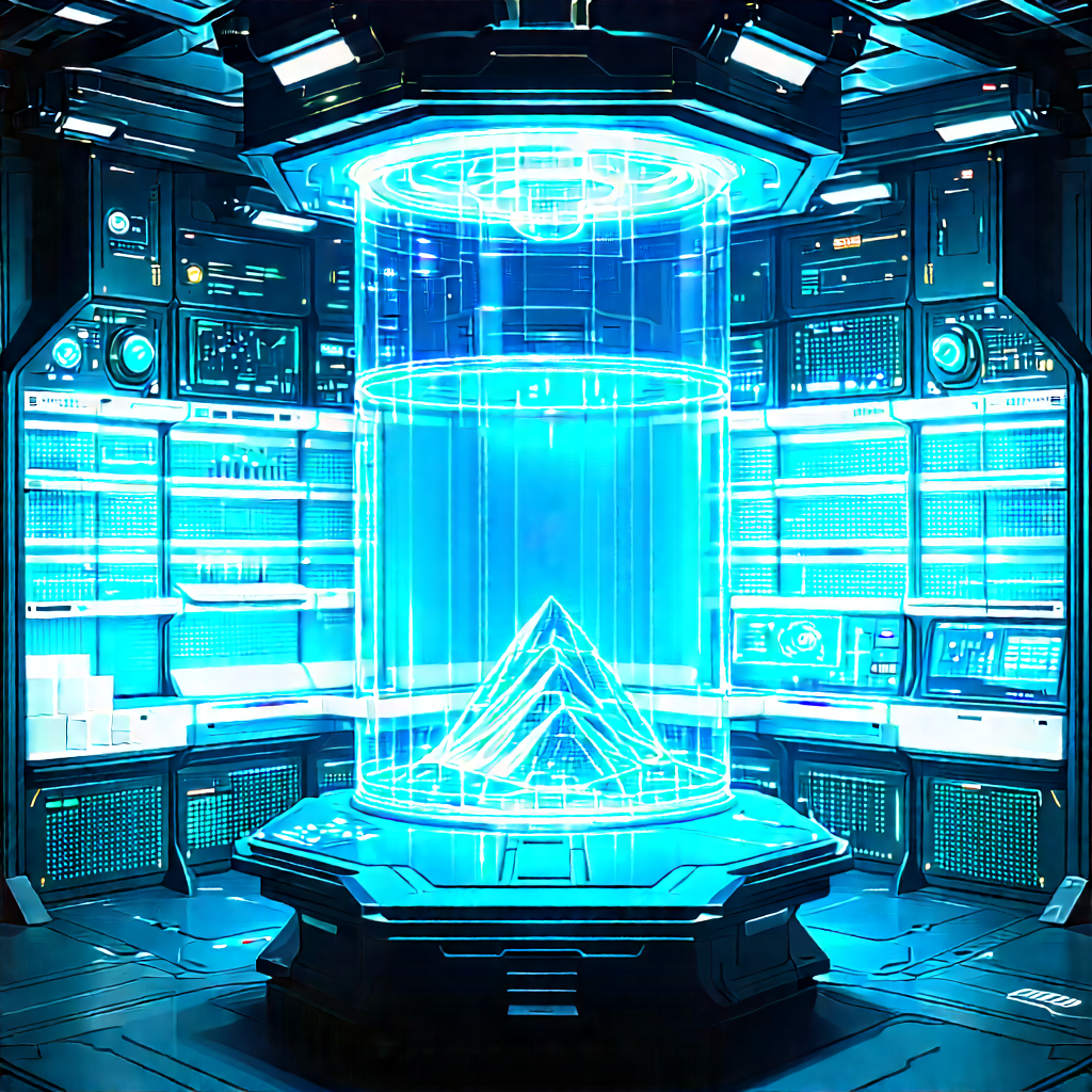 Futuristic Research Laboratory With Image, There