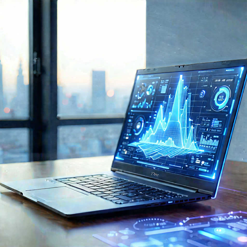 Laptop with data visualization