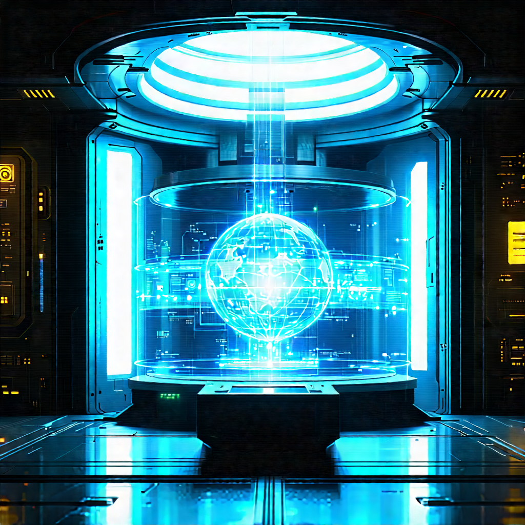 Futuristic Research Laboratory With Image, There