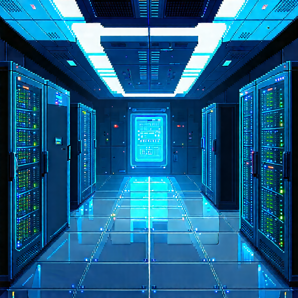 Futuristic Server Room With Image, There