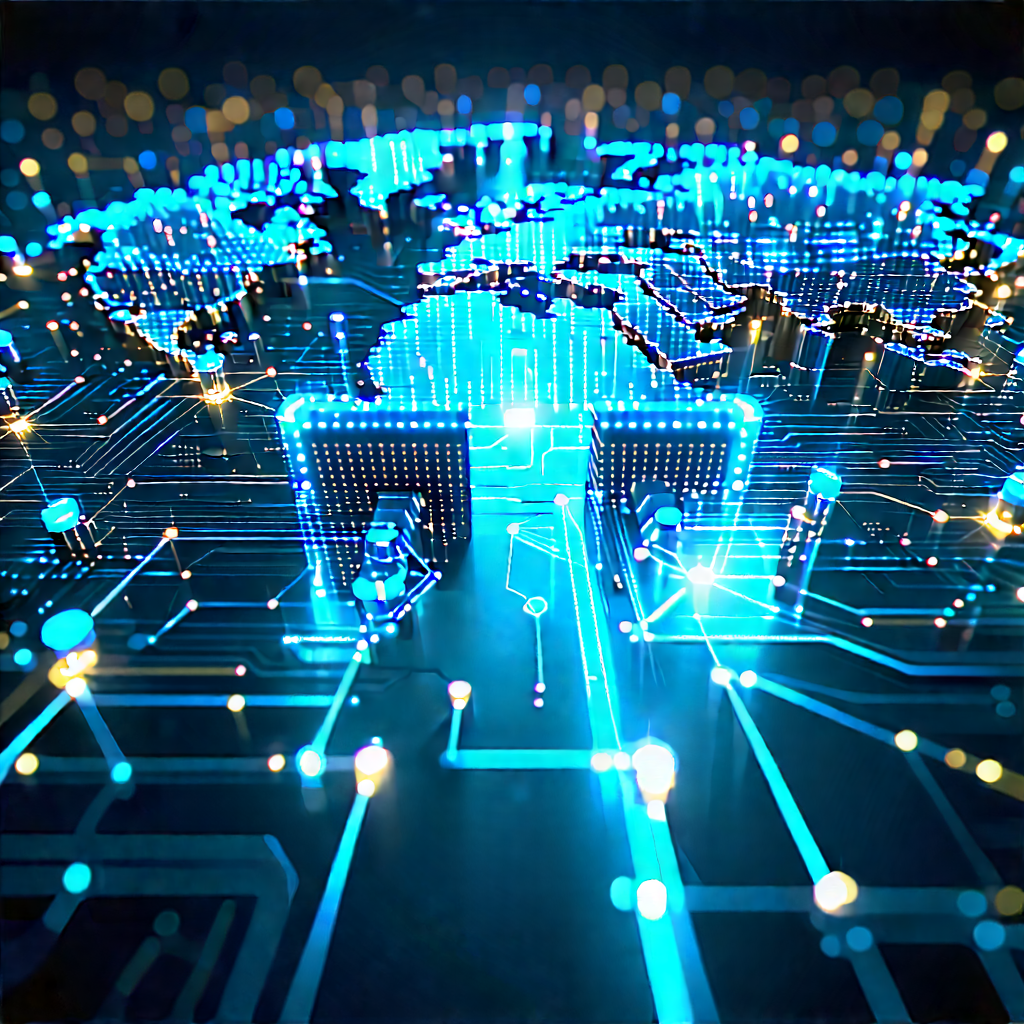 Blockchain Network Visualization With Blue White