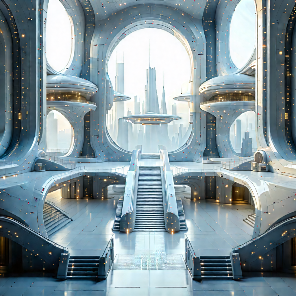 Futuristic Innovation Hub With Image, There