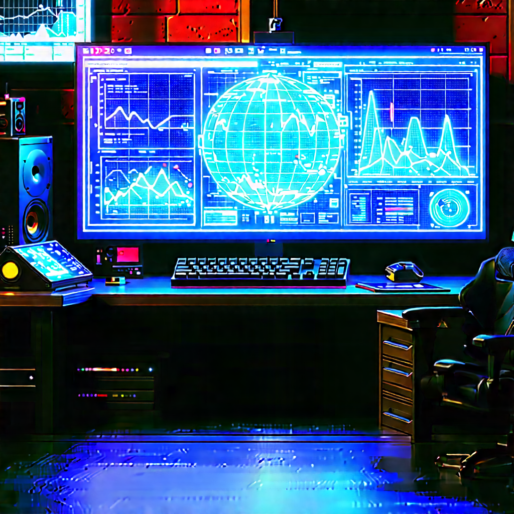 Educational Technology In Tech Office With Large Computer