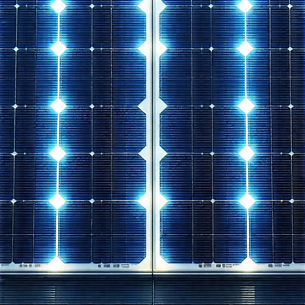 Solar panel with blue light (glow:1.3)