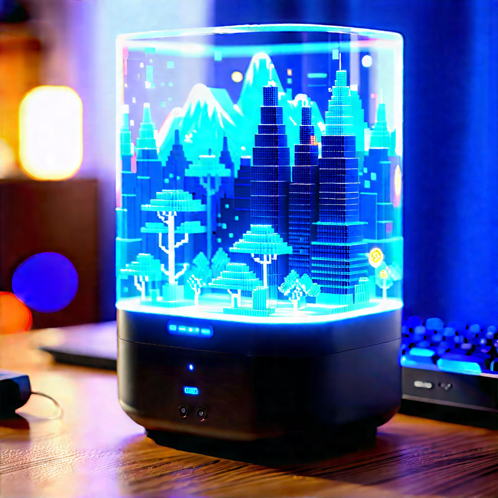 Smart Home Device With Holographic Display With Small, Illuminated,
