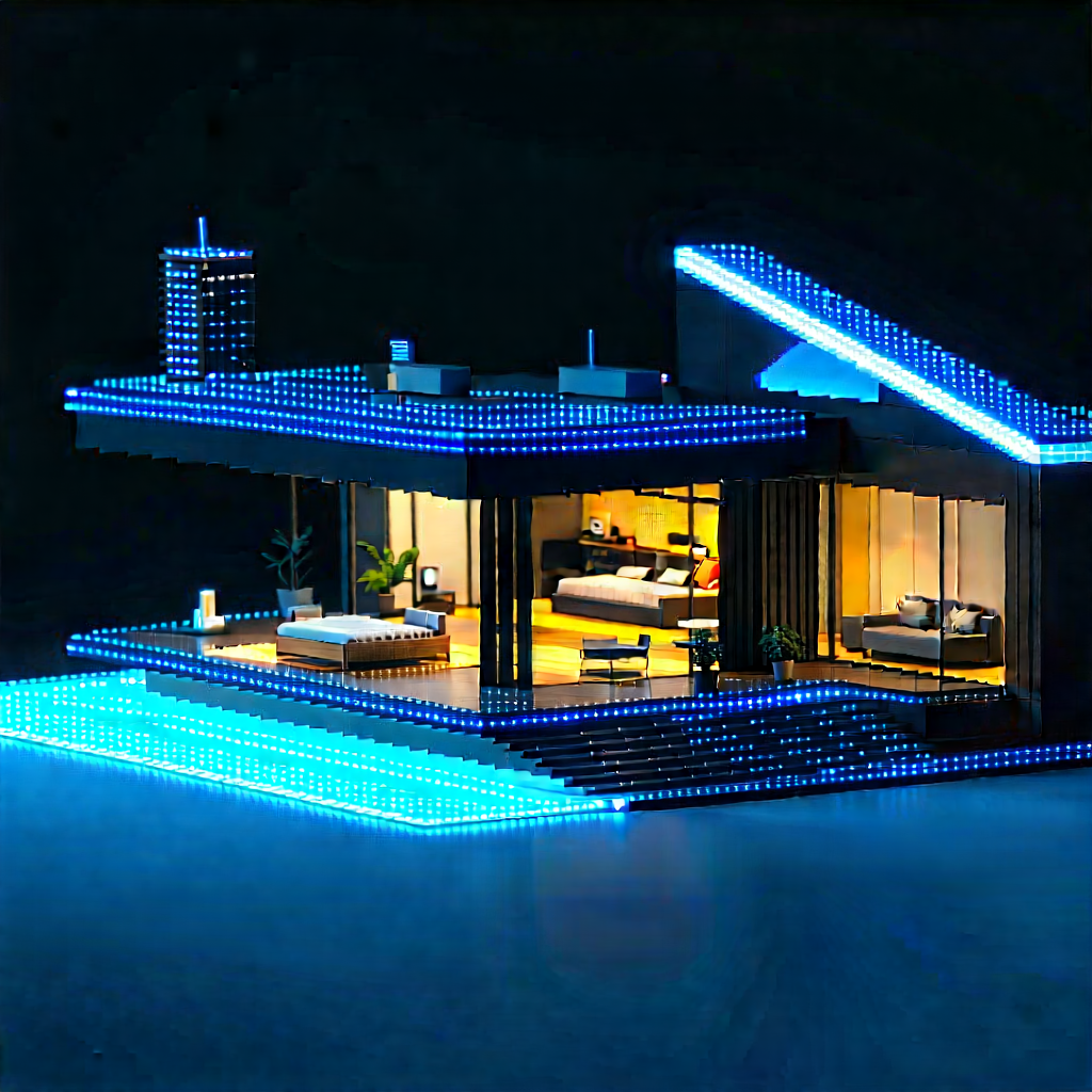 (futuristic:1.23) Smart Home With Futuristic House