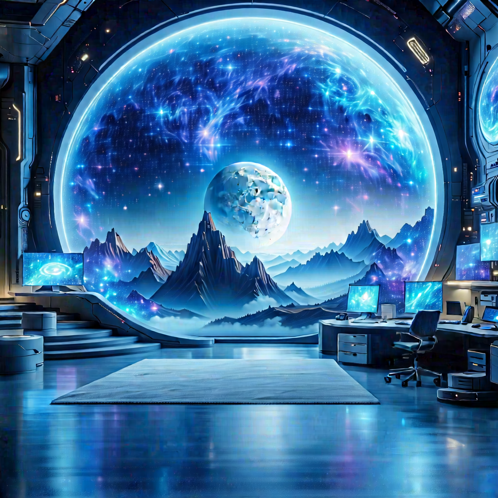Futuristic Tech Startup Office With Image, There