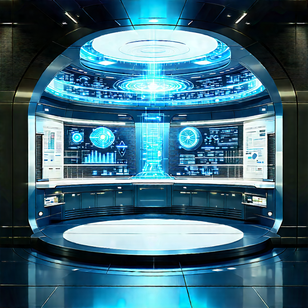 Futuristic research laboratory