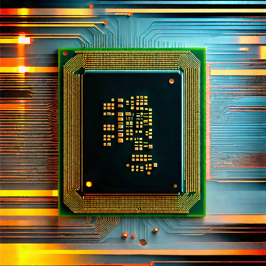 Close-up of microprocessor