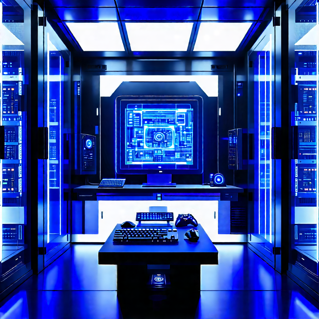 Futuristic Server Room With Image