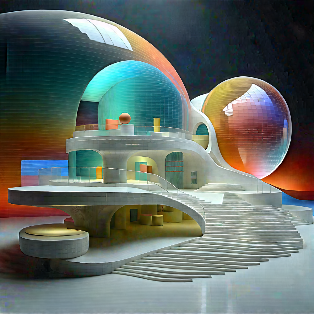 (futuristic:1.22) Innovation Hub With Model Futuristic