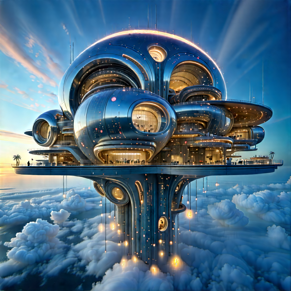 Futuristic Innovation Hub With Futuristic Building