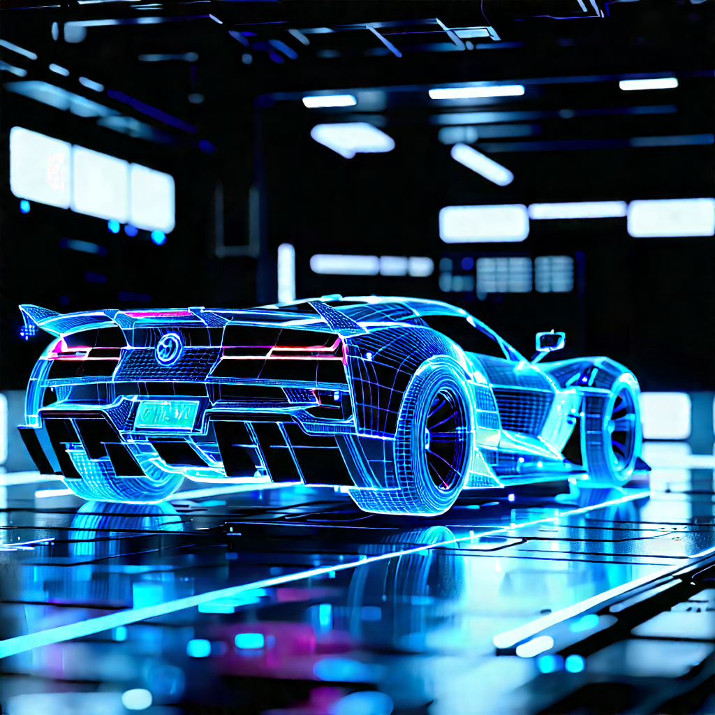 Automotive Technology In Tech Office With Futuristic Racing